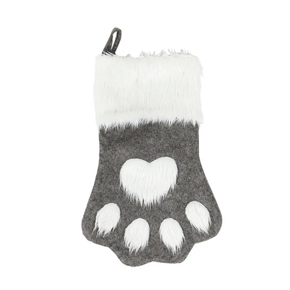 

Christmas Socks Christmas Tree Decoration Supplies Christmas Long-haired Dog Paw Socks Christmas Socks Gift Bag