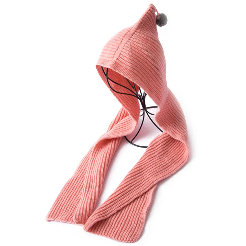 2 в 1 шапка шарф из кашемира для мальчиков и девочек сохраняющие тепло сапожки Кепки Тип головного убора для взрослых и детей-ОПК - Цвет: pink Kid