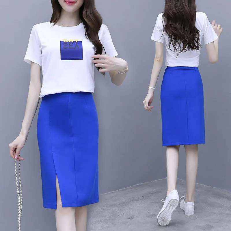

2019 Summer Wear New Style Korean-style Fashion Elegant Slimming Two-Piece Set zi yang Gas by Age Very Fairy Dress Outfit