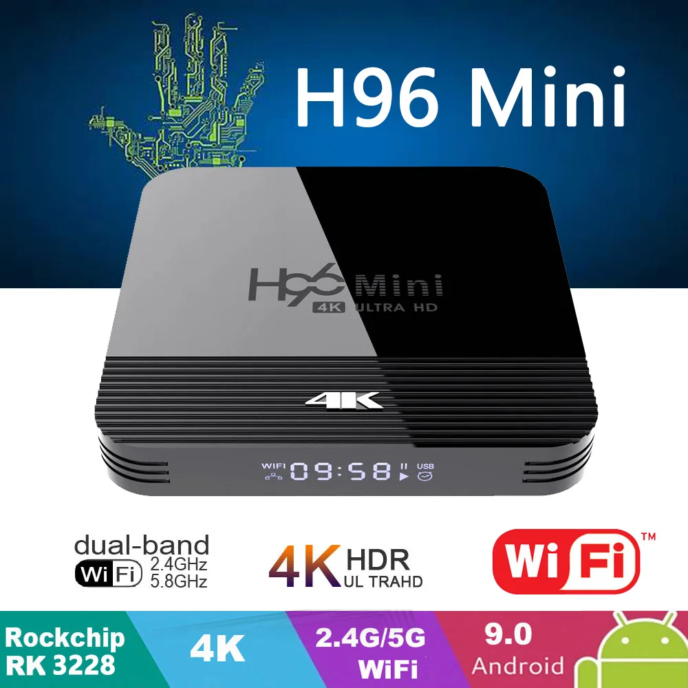 

H96 Mini Android 9.0 Smart TV BOX RK3328A Quad Core OTT TV BOX 2.4G/5G Wifi 4KAndroid TV Box Ultra HD Media Player Set Top Box