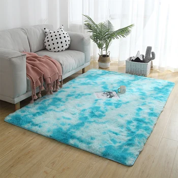 

Motley Bedroom Water Absorption Carpet Rugs Carpet Tie Dyeing Plush Soft Carpets For Bedroom Living Room Anti-Slip Floor Mats