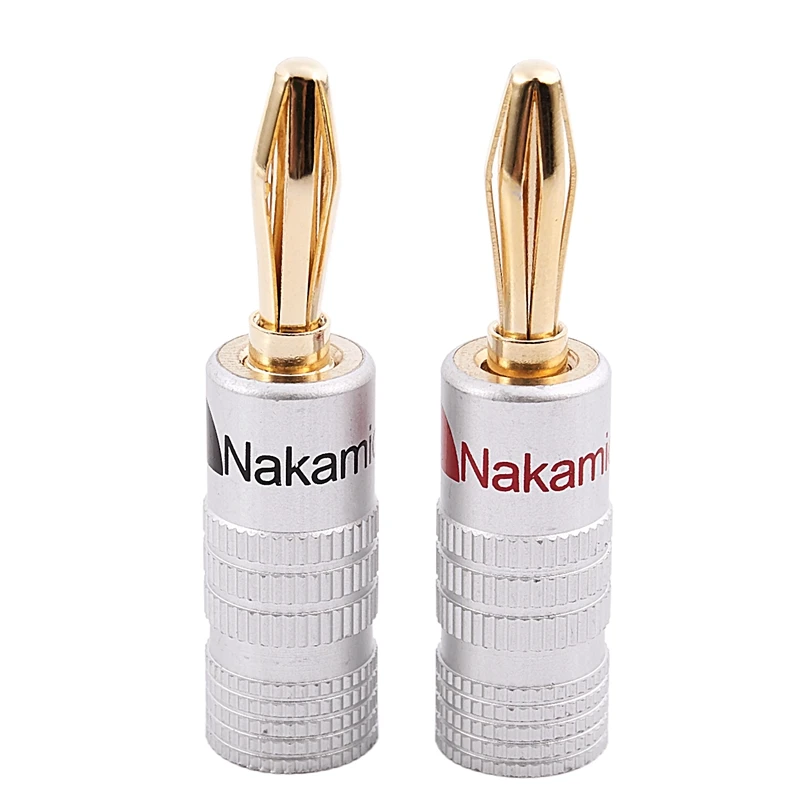 New 24 pcs 24K Gold Nakamichi Speaker banana plug Audio Jack connector