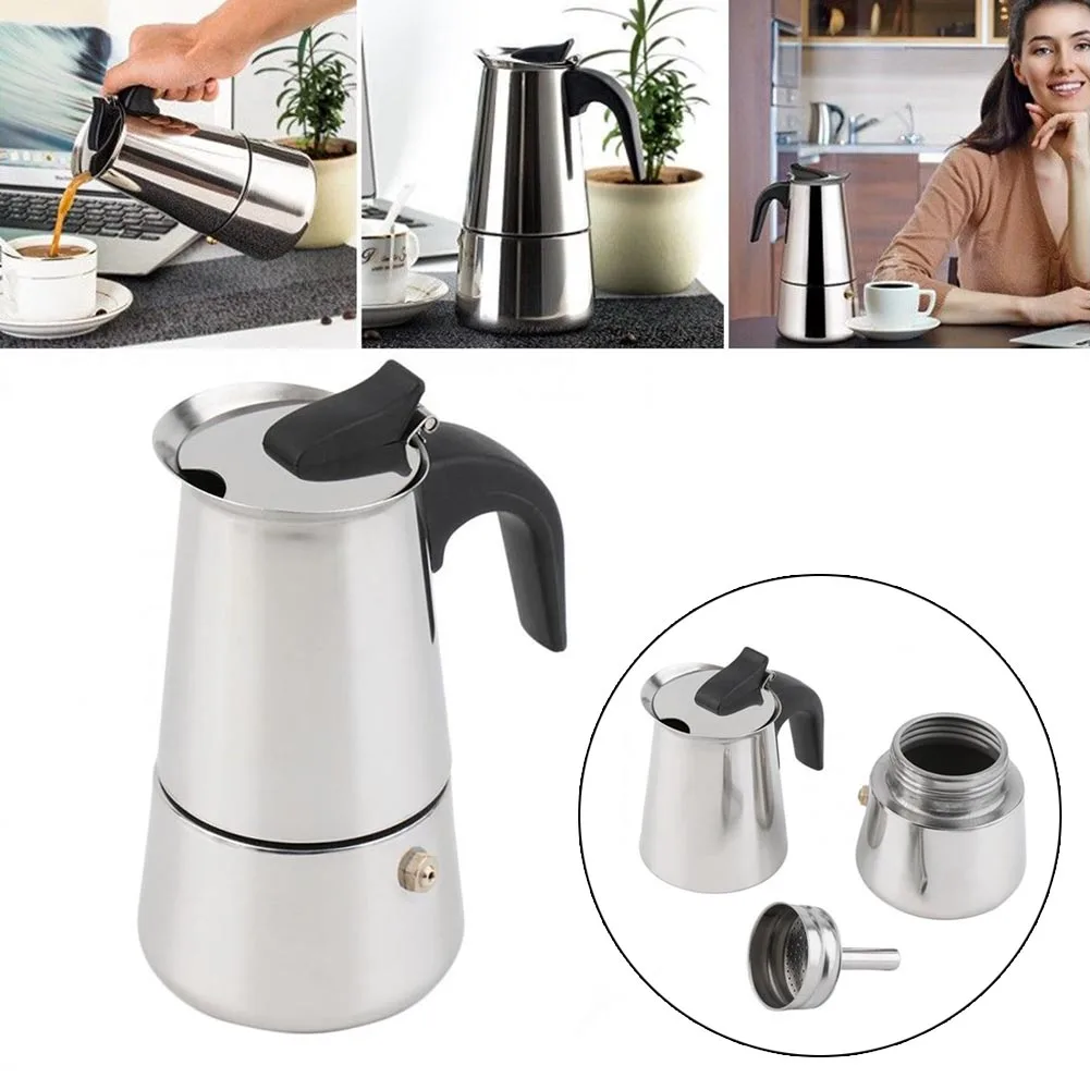 Cafetière Moka En Inox - Pour Espresso Maison Pratique Et Rapide