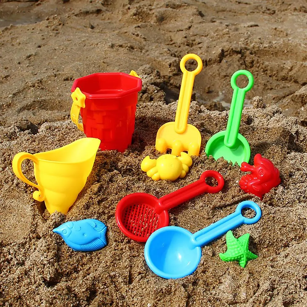 9 Stücke Sand Strand Spielzeug Eimer Spaten Schaufel Rake Gießkanne 