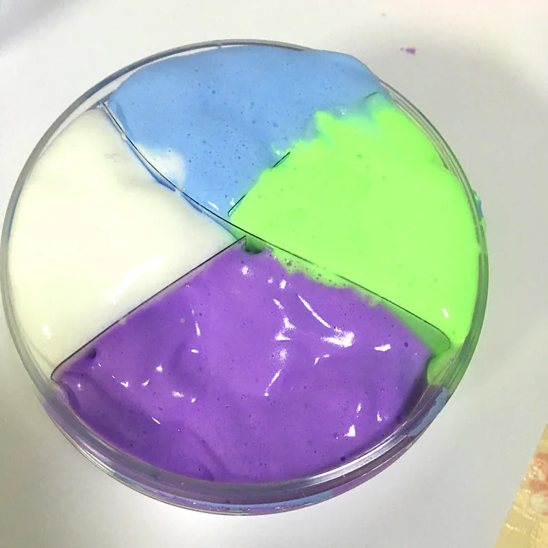 Pluffy Slime декомпрессия вентиляционная грязь смешанные цвета слизи DIY Трехцветная хлопковая грязь 200 мл