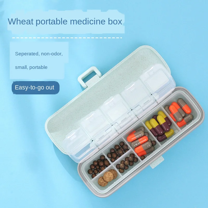 

Portable small pill case medicine box one-week travel portable pills sub-package mini Storage box