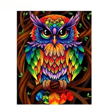 ЦВЕТ OWL. 40x50 см, картина по номерам, сделай сам, настенное искусство, декор гостиной, пейзаж, фигура, животное, цветок, мультфильм