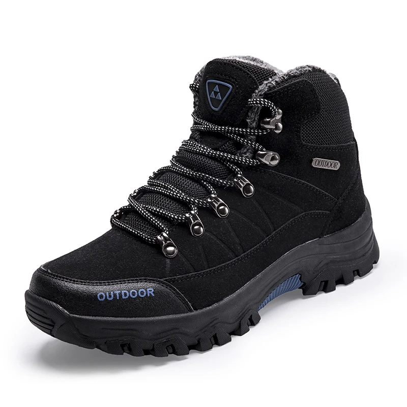Jackshibo Мужская Уличная походная обувь, альпинистские кроссовки, мужская тактическая обувь, теплая Нескользящая походная обувь - Цвет: Black