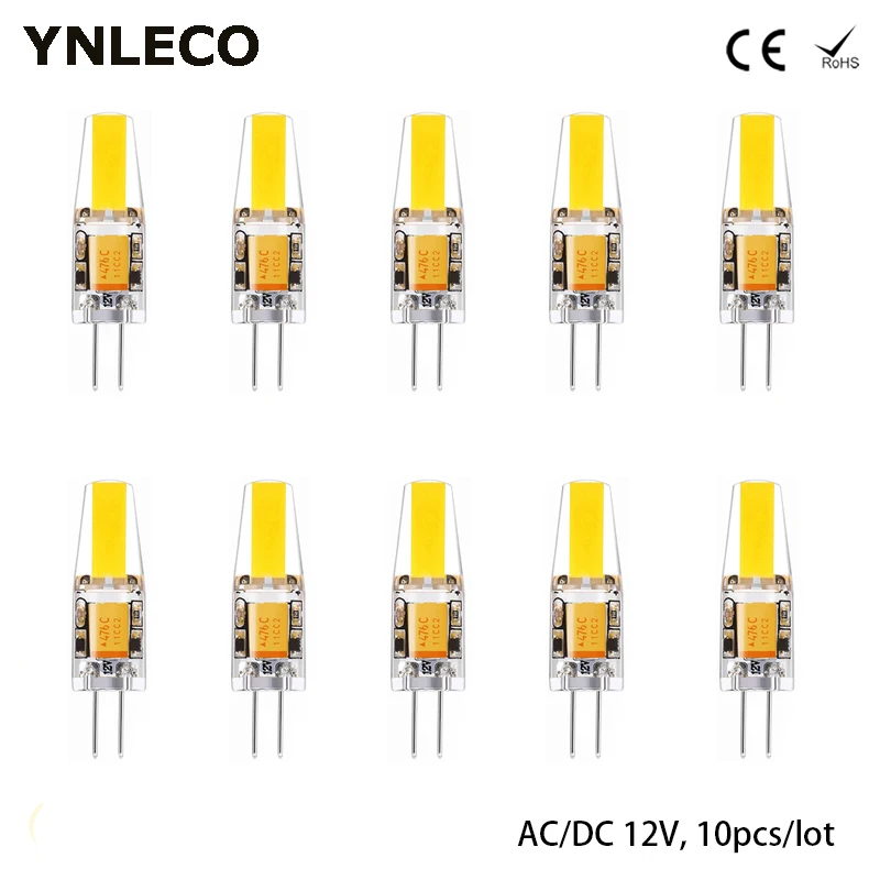 

10pcs G4 LED Bulb 12V AC/DC 2W COB LED G4 Light No Flickering 360 Degree Equivalent 20W Halogen Lamp Warm Natural Cool White