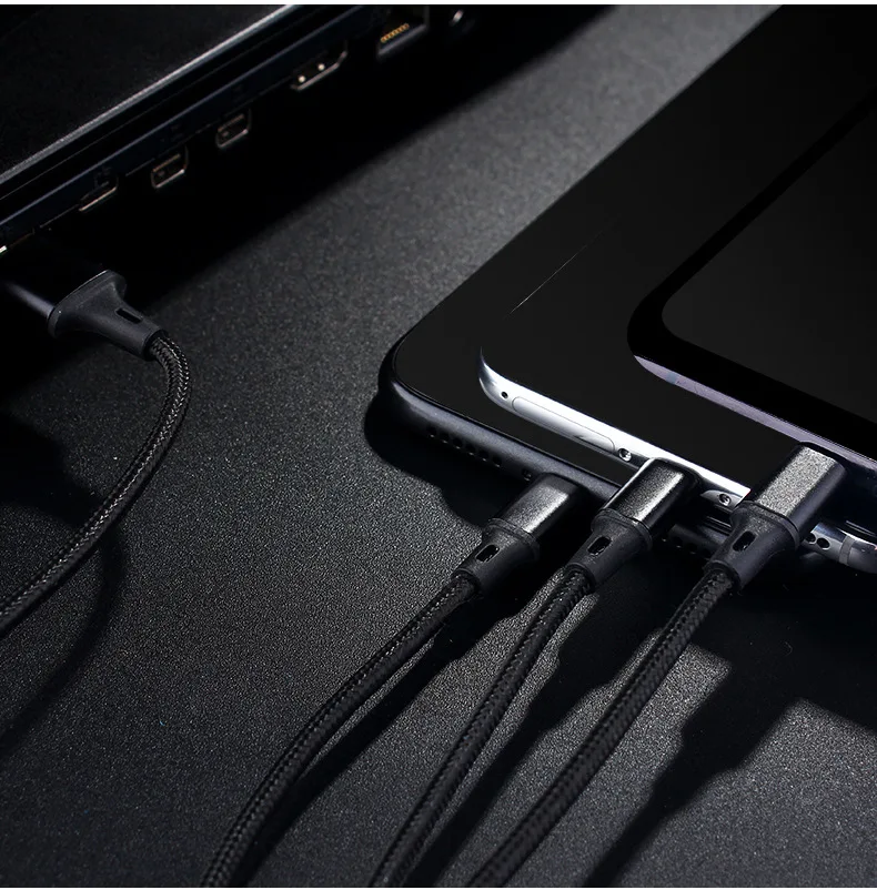 USB кабель для iPhone 7 8 xs 11 Pro зарядное устройство 3 в 1 Micro USB кабель для type C Android USB телефонный кабель для samsung huawei