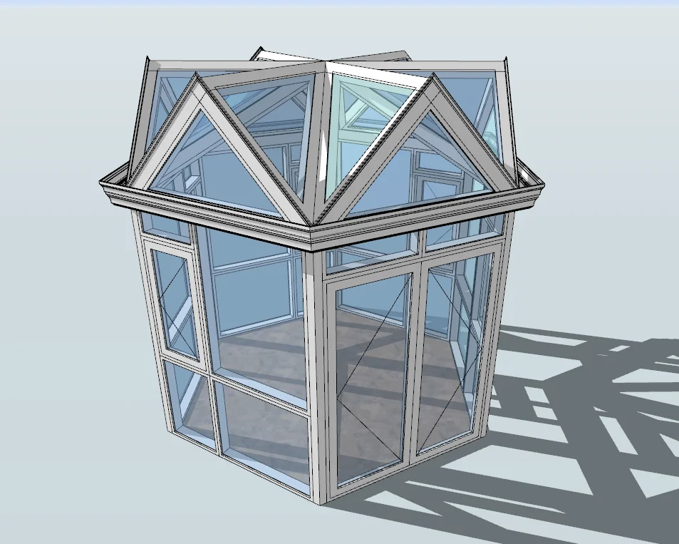 Customizable Aluminum Winter House Sunroom Glasshouse Conservatory for Outdoor Garden with Skylight