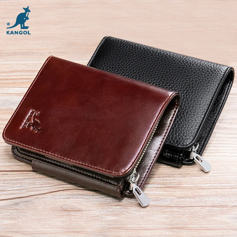 

2018 New Style Wallet Men's Short Genuine Leather Multi-functional Cow Leather Wallet Men's Couples Driving License Leather Wall