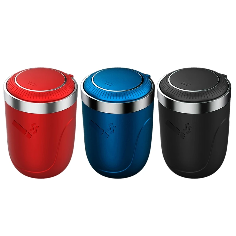  Car Ashtray with LED Light Push Type Multifunctional Auto Vehicle Cigarette Holder Interior Decoration | Автомобили и мотоциклы