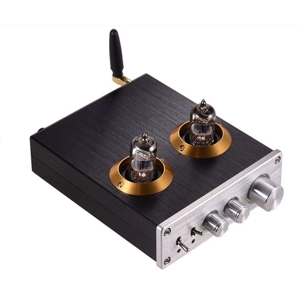 Мини HiFi цифровой аудио-предусилитель стерео-предусилитель с двойными 6J2 Вакуумными Трубками BT AUX входы тройные басы управления аксессуары