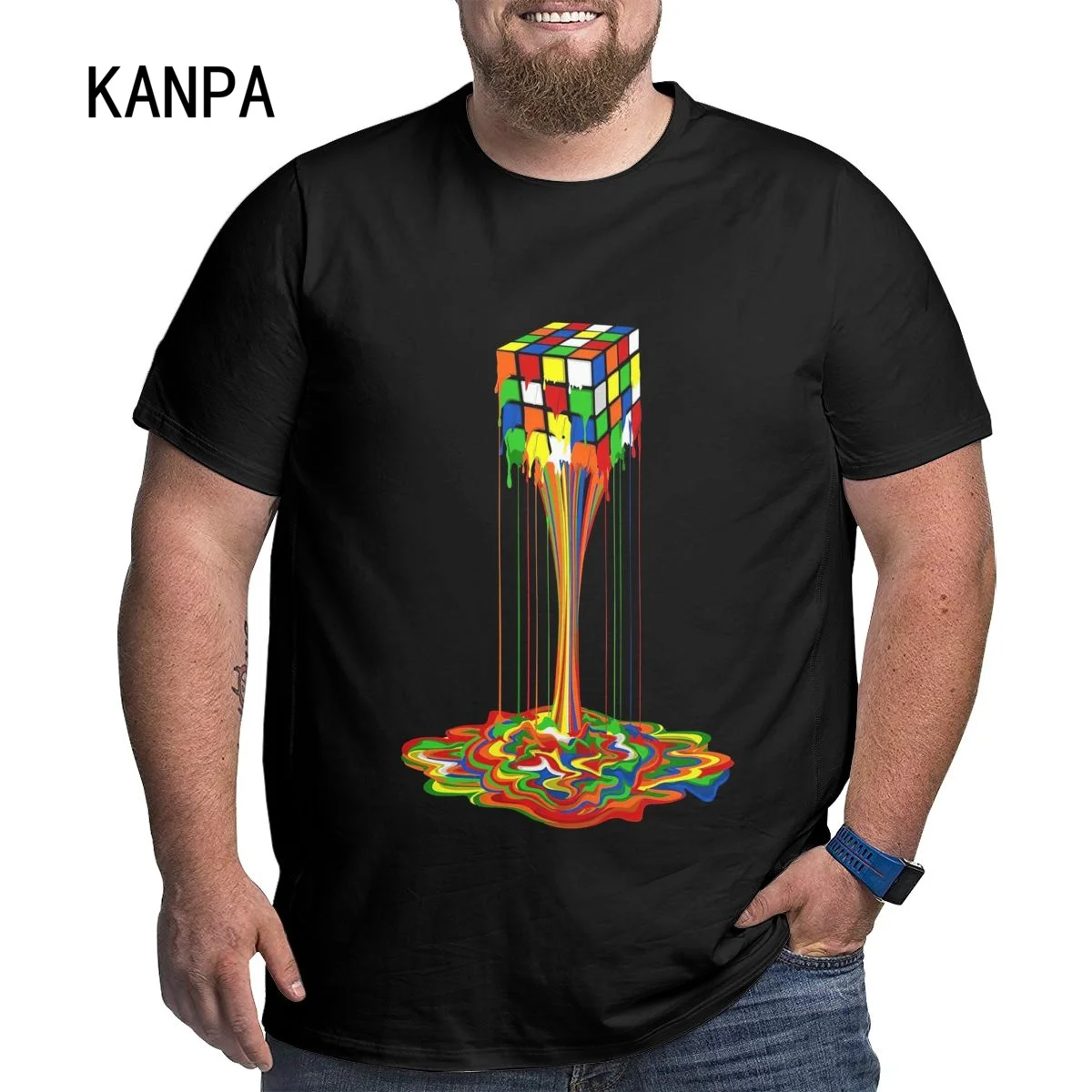 

Plus Size Tshirt Rainbow Abstraction Melted Cube Image Pure Cotton oversize T-Shirt Best Gift Men Tops & Tees Good Quality 6xl