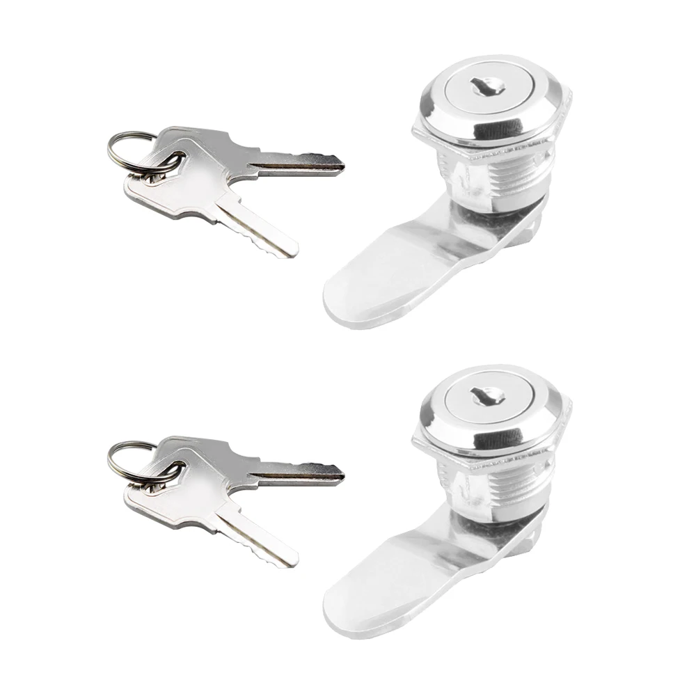 

2x Cabinet Box Cylinder Lock Locking Plate Lock Handle Key for Drawer Zinc Alloy
