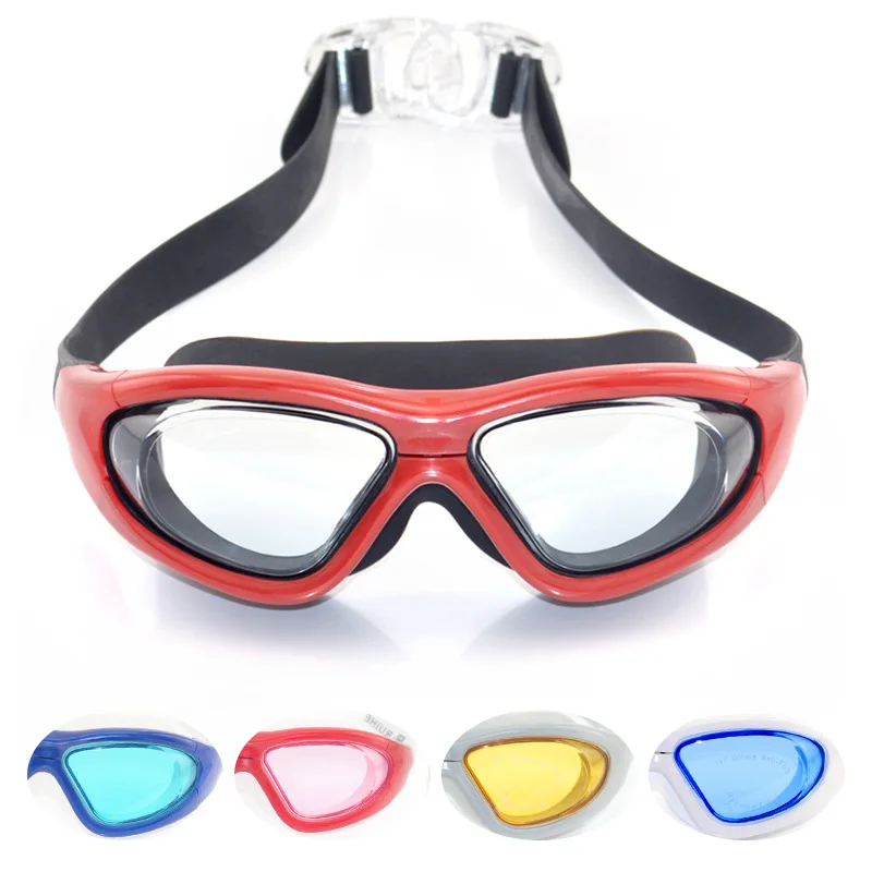 

Mixed Batch New Style Big Box Mask Type Anti-fog Waterproof Swimming Goggles after the buckle shi Swimming Glasses Equipment 910