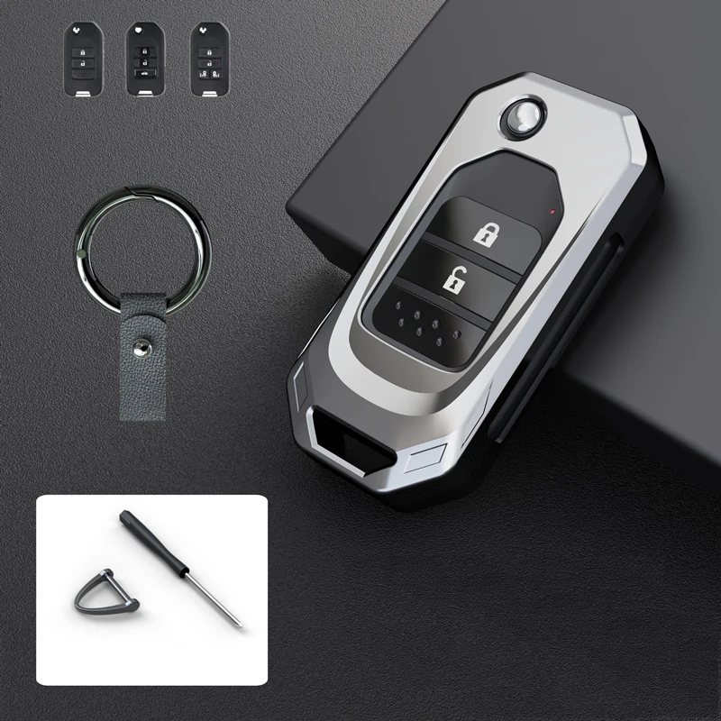 Soprt тип металлический Автомобильный Брелок чехол сумка подходит для HONDA ACCORD CIVIC CRV HRV CIVIC FIT JAZZ аксессуары для стайлинга автомобилей - Название цвета: Insert key Silver A