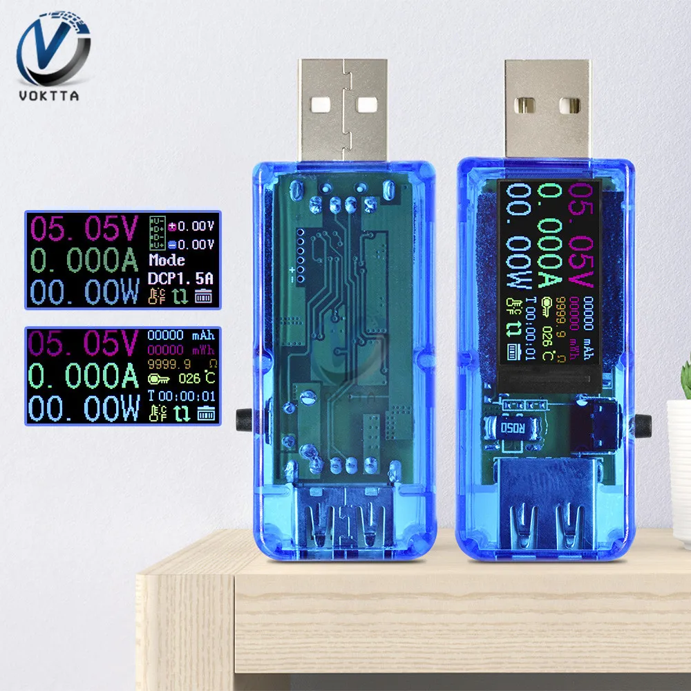 USB тестер цифровой ЖК-вольтметр измеритель тока Амперметр детектор Поддержка QC 2,0 3,0 зарядное устройство индикатор USB доктор
