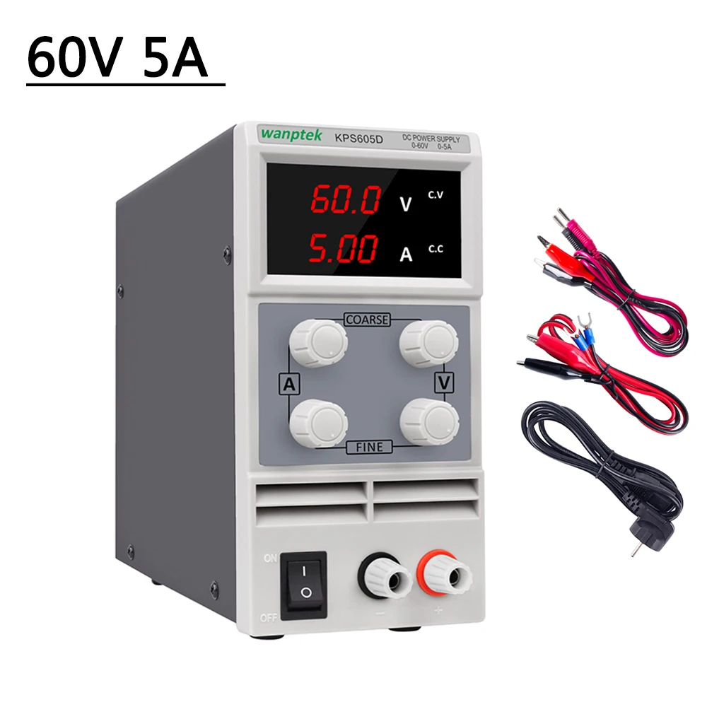 Guce мини переменный источник питания постоянного тока PS605D 60 в 5A 4 цифры высокое качество переключения лабораторный Цифровой Регулируемый источник питания постоянного тока - Цвет: 60V 5A(KPS 3Digits)
