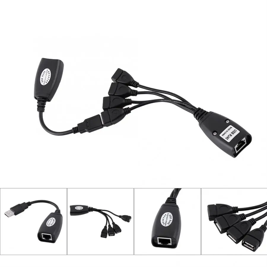 Высококачественный 4 портовый USB 2 0 к RJ45 хаб Ethernet удлинитель сетевой адаптер