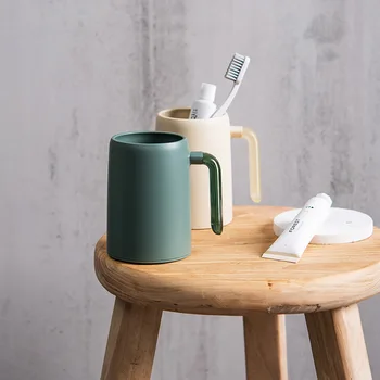 

Barthroom Cups,Plastic Toothbrush Holder,Mouthwash Cup with Handle,Tumbler Cup 200ml,Tooth Brush Storage Organizer Cup