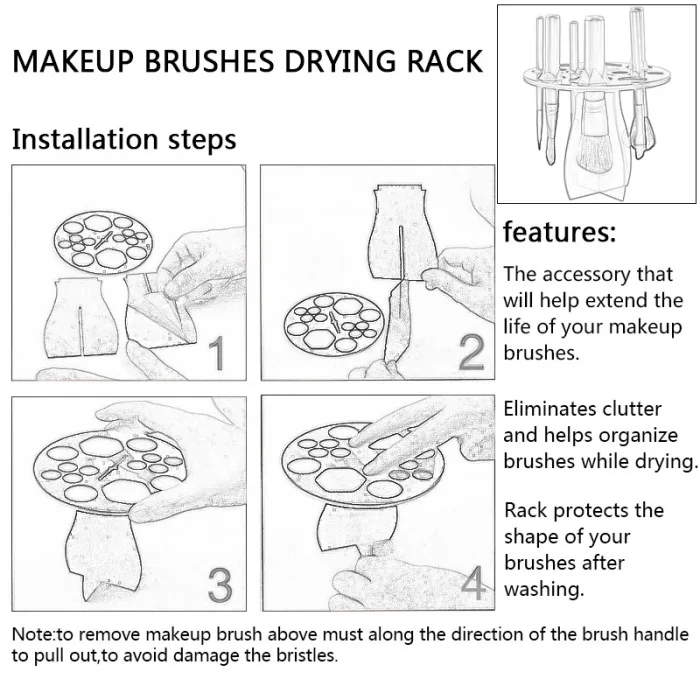Colorful Circular Makeup Brush Holder Make up Drying Rack Brushes Case Artifact Portable Beauty Tools JS11