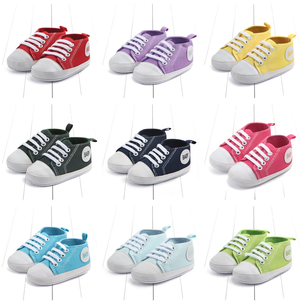 

New Canvas Classic Sports Sneakers Newborn Baby Boys Girls First Walkers Shoes Infant Toddler Soft Sole Anti-slip Baby Shoes