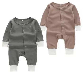 

Newborn Baby Girls Boys Cotton Romper Long Sleve Pure Color Jumpsuit New Year's Clothes Outfits Baby Fashion Long Jumpsuit 0-18M