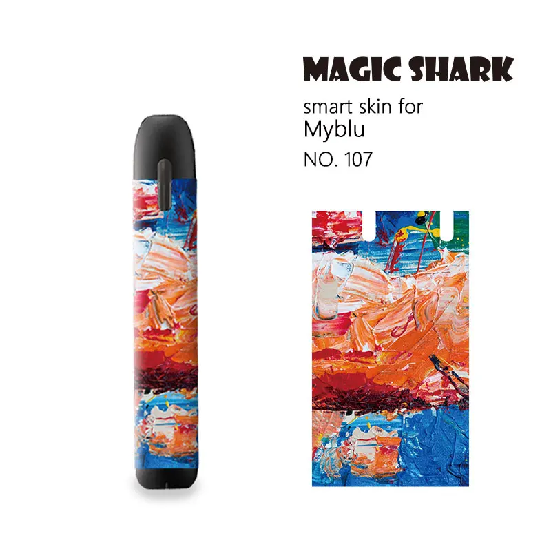 Волшебная Акула модная художественная стерео пленка ПВХ с рисунком кожи наклейка для Myblu электронная наклейка на сигарету чехол Крышка