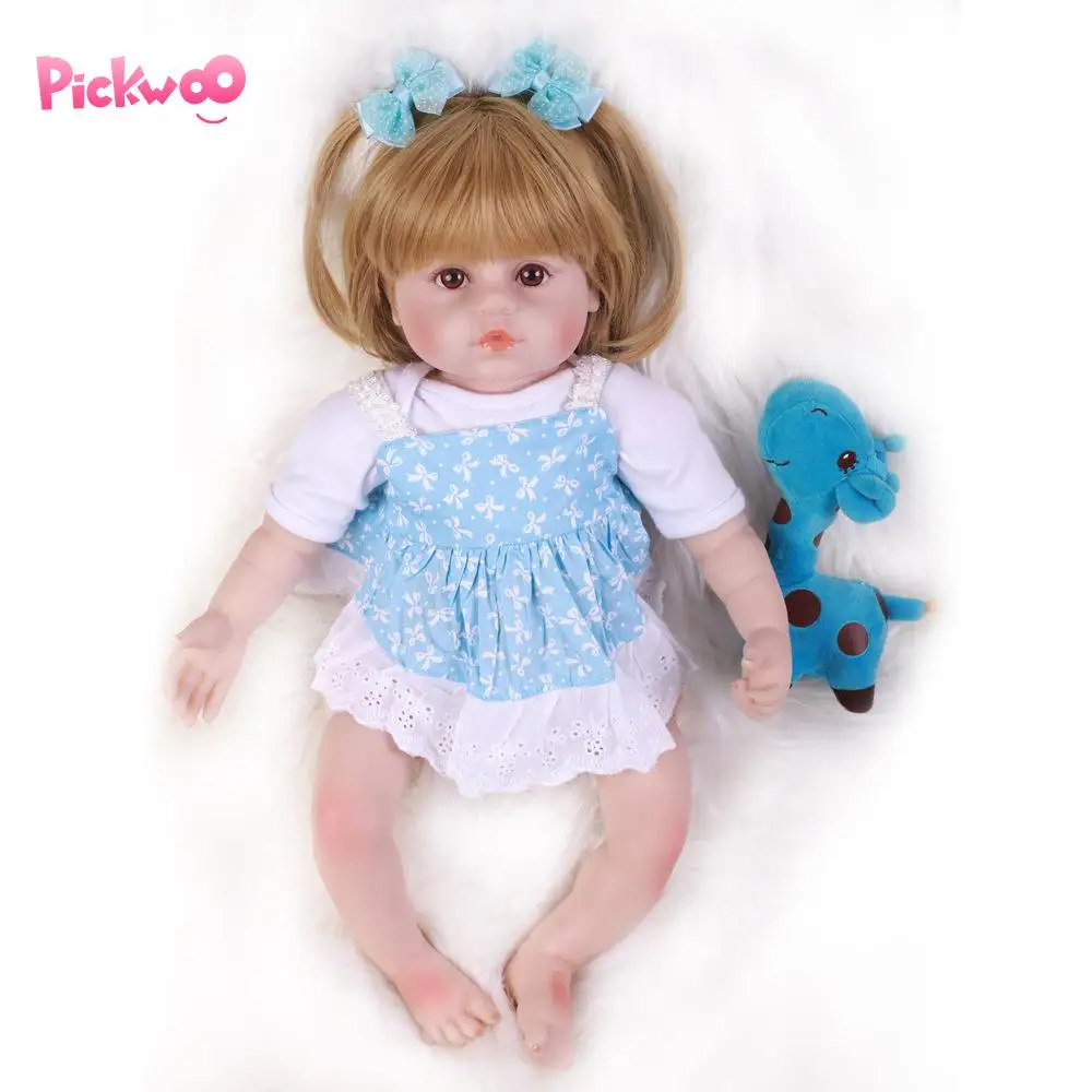 Pickwoo 55 см 48 см bebes кукла-реборн для маленькой девочки кукла из мягкого силикона и хлопка Boneca reborn Brinquedo подарок на день детей игрушки plamate