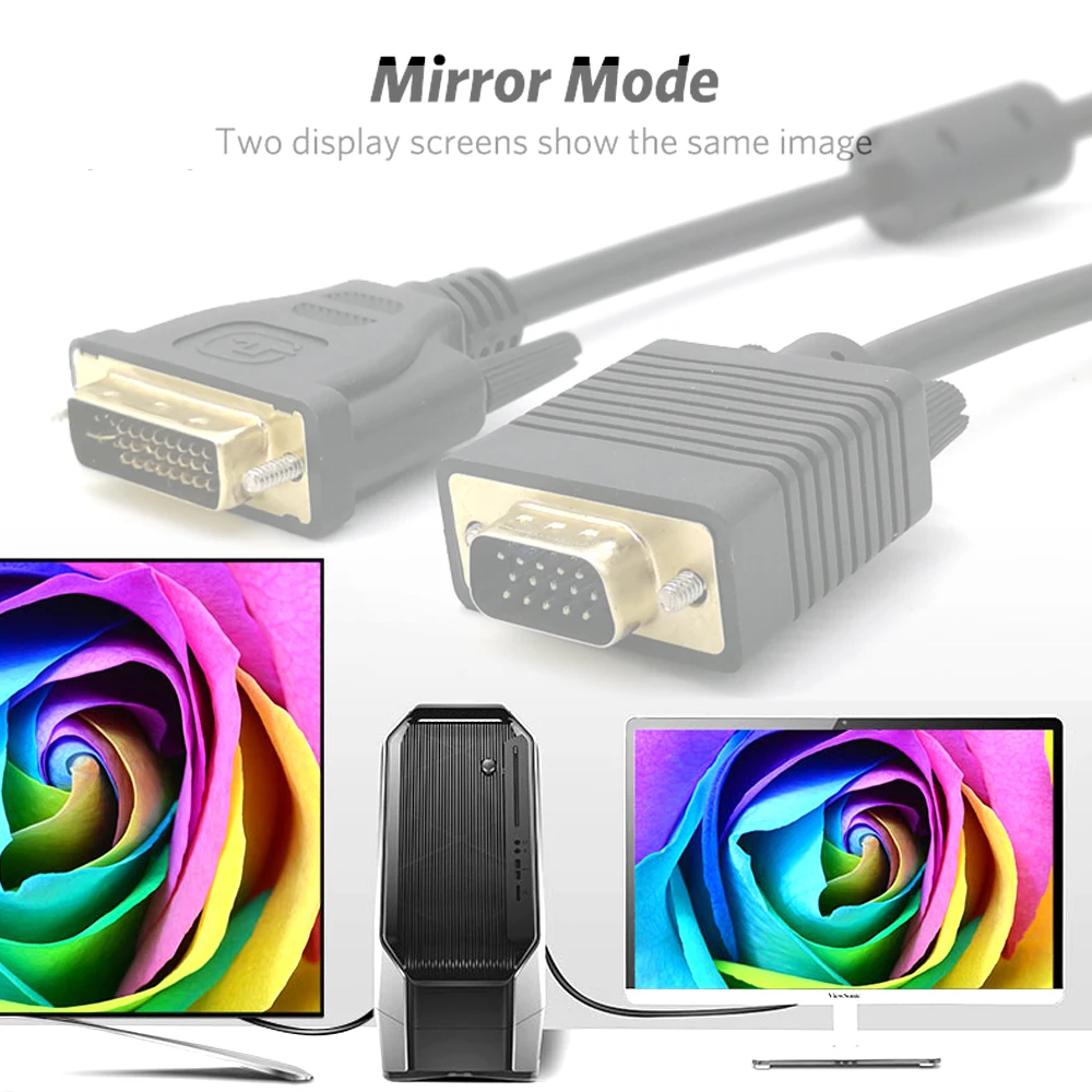VGA, HDMI, DVI кабель DVI-I DVI 24+ 5 DVI мужчина к VGA Мужской Двойной Ссылка адаптер конвертер для монитор для ноутбука кабель с DVI на VGA 1,5/3/5 m