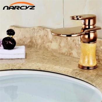 

Basin Faucet Euro Retro Style Bathroom color painted Basin Sink Faucets Rose Gold Mixer Tap Single Handle Deck-mount XT622