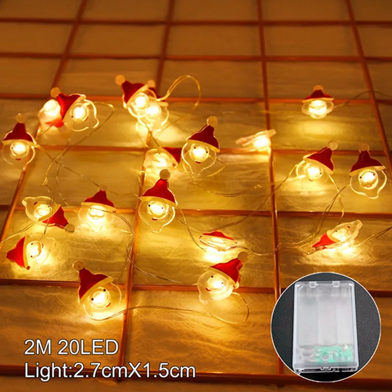 LED light string HUIRAN 20 светодиодный светильник-гирлянда со снежинками, рождественские украшения, декор для елки, рождественские украшения для дома Navidad Noel - Цвет: LED light string