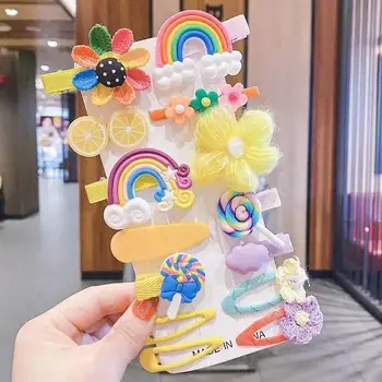 1Set Cartoon Fruits Barrettes Children Girls Sweet Hairpins Fashion Headbands Hair Accessories Hair Clips For Kid Headdress 6