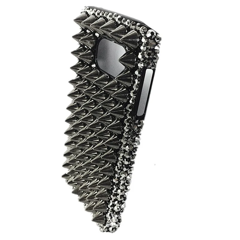 Rock Full Metal Punk Spikes Studs Rivet Bling Diamond Case Cover For Samsung Galaxy Note 20 10 9 8 S21 S20 Ultra S10E/9/8 Plus