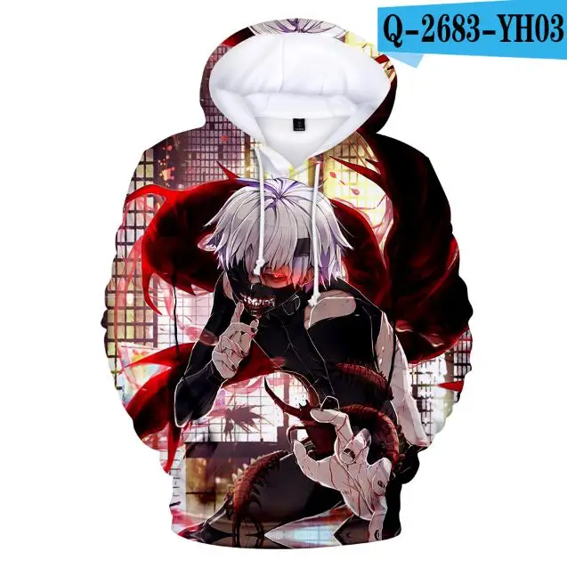 Милая толстовка с капюшоном Tokyo Ghoul толстовки mannen Truien Ken Kaneki косплей kinderen 3D | Толстовки и свитшоты -4000460073797