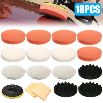 

18Pcs/set Polishing Sponge Polishing Pads Microfiber Cloth Kit for Polishing Machine For Removing Micro-lacquer Bumps