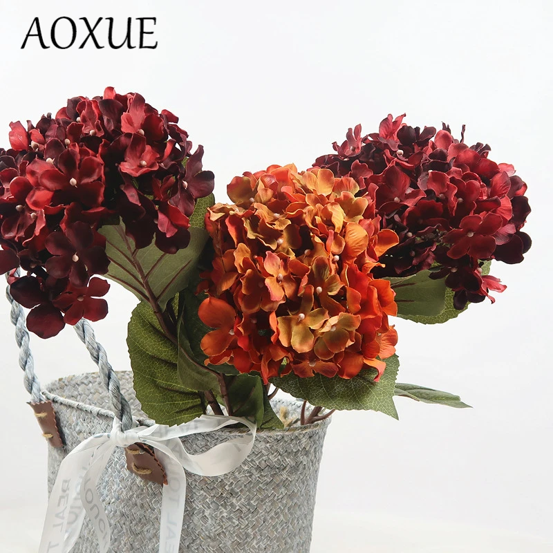 European retro style simulation single 68cm Ziyang big hydrangea home model decoration flower arrangement artificial fake | Дом и сад
