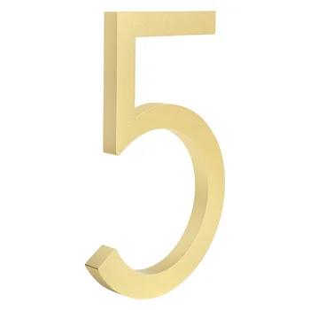 

Big Floating House Number Sign Golden 15cm Modern Building Signage Outdoor Huisnummer Numeros Casa Door Numbers Address Plate