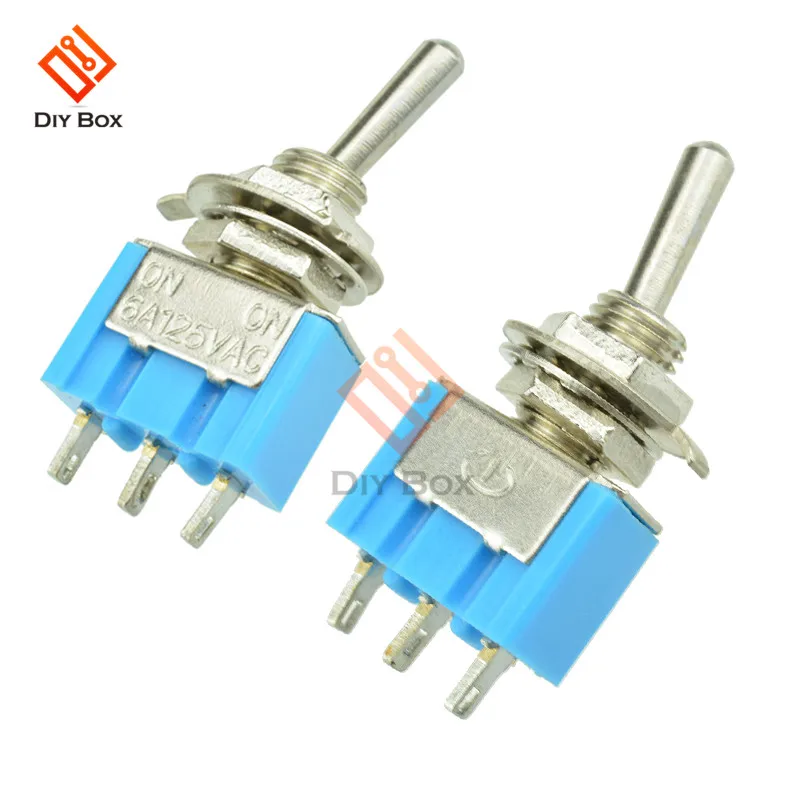 

10 Pcs MTS-102 Mini 3Pin Slide Switch SPDT ON-ON 3 Pin 2 Postion Miniature Toggle Switch Module VE067 AC 125V 6A