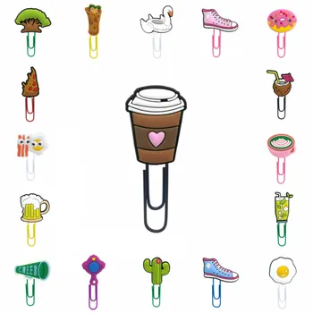 

8pcs Casual Series Coffee Beer Cartoon Bookmarks Book Holder Paper Clip School&Office Supplies Student Stationery Kid Party Gift