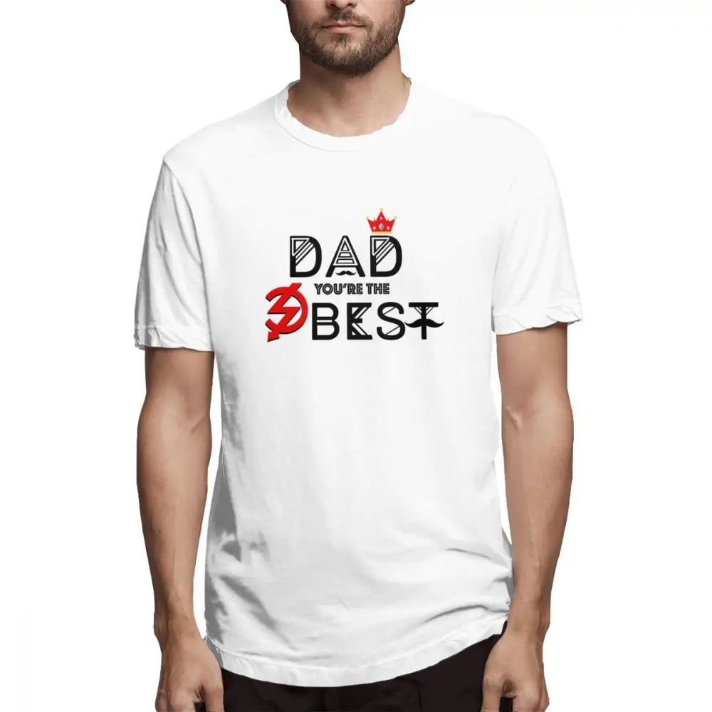 

100% cotton Dad You're The Best Flash Father Gift print casual mens o-neck t shirts fashion Men's Short Sleeve T-shirt