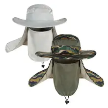 

55% Discounts Hot! Unisex Wide Brim Detachable Anti-UV Neck Face Flap Outdoor Sports Fishing Hat
