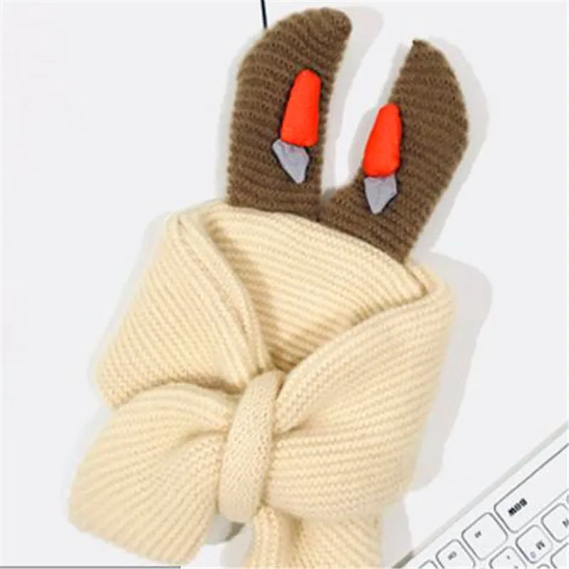 T325-beige Вязаный шарф для маленьких детей; qiu dong han edition; шарфы; детский зимний шарф; имитация кашемира; Шерсть; воротник с заячьими ушками; T325 - Цвет: T325-beige