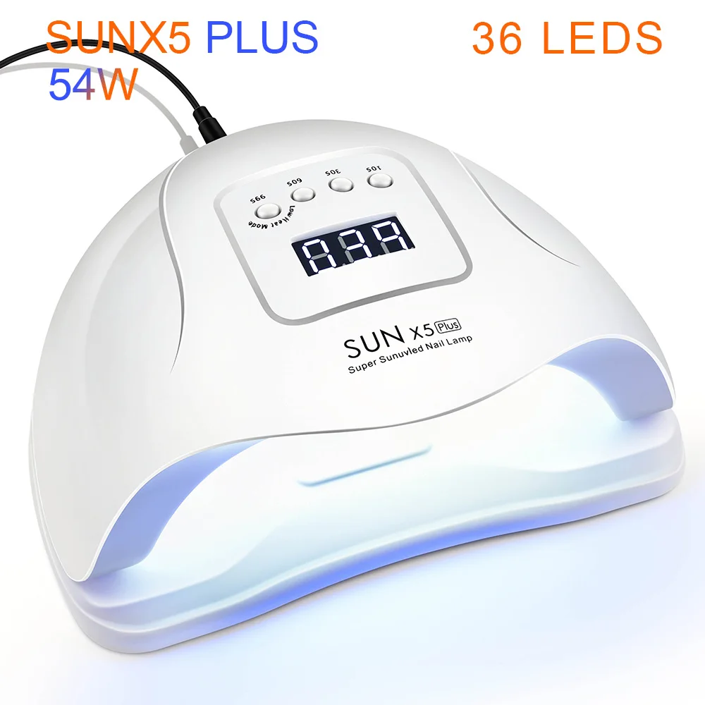 SUN X5 Plus светодиодный светильник для ногтей УФ лампа 54 Вт/36 Вт солнечный светильник Сушилка для ногтей для отверждения Гель-лак для ногтей кнопка таймера датчик инструменты для дизайна ногтей - Цвет: 54W NV LAMP