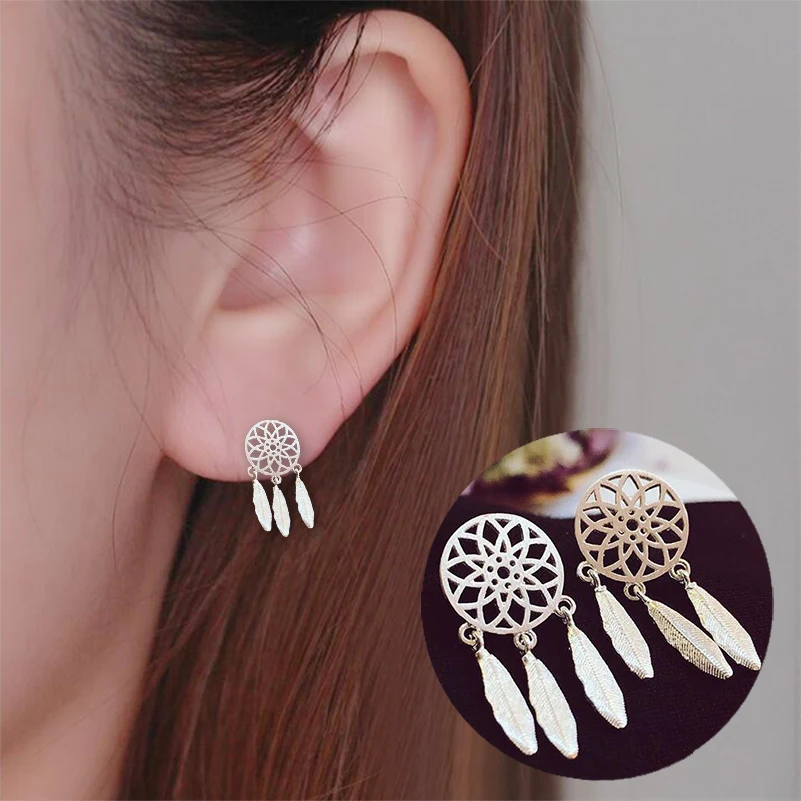 Fashion Earings Jewelry Silver Color Small Pearl Cat Stud Earrings for Women Girls Summer Daisy Flower Earring pendientes mujer