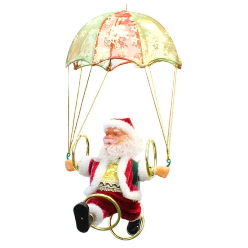 Nouveau Durable créatif électrique père noël Parachute en peluche poupée jouet de noël beau 