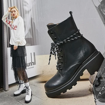 

Women Boots Natural Leather Upper Ankle Boots for Women Black White Colors Women's Shoes Cyberstar Classic ShortBoots