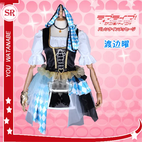 Love Live Sunshine Aqours аниме Униформа Cos платье костюмы для косплея CYaRon! Комплект платьев Happy End Watanabe You